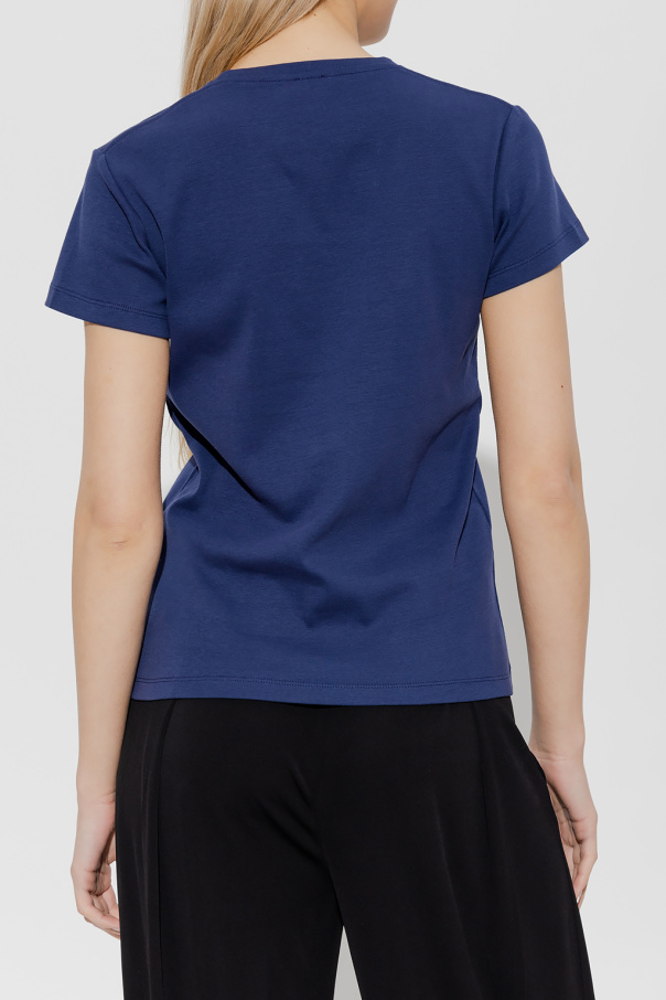 Tシャツ・カットソー Loewe Blu Navy Girocollo Maniche Corte Svasate. LOEWE Cotton Two-Tone-Anagram T-Shirt | Harrods US